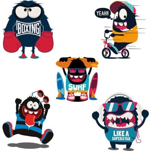Three Ratels CC49 Cartoon monster funny sticker motor bike motorcycle auto car hood Childrens place decoration decals