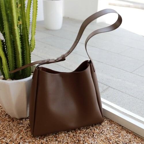 OUSSON 2021 Women Fashion Travel Work Large Capacity One-Shoulder Bag Ladies Soft Leather Big Tote Bucket Bag