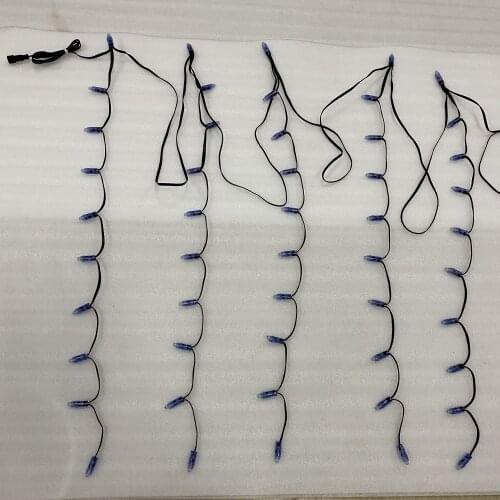 100 pixel stake nodes (from Peace family),DC12V 12mm WS2811,10 pixel node per cluster,10 clusters,3 foot spacing,all black wire