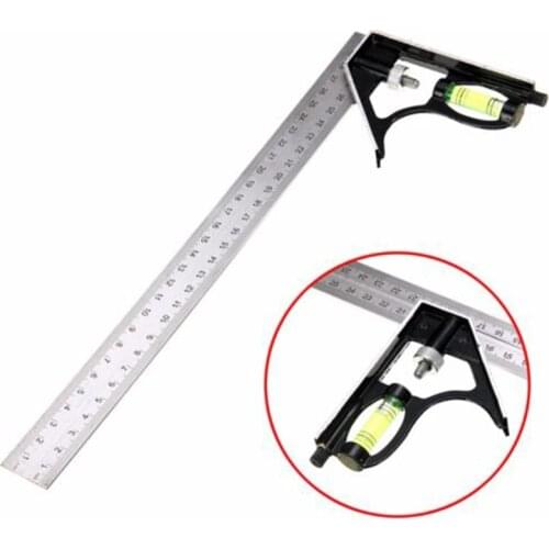 300mm Adjustable Combination Right Angle Ruler 90 Degree With Bubble Level Gauge Measuring Tools For Woodworking Tool