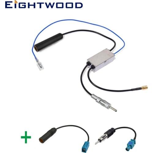 Eightwood Conversion FM/AM to DAB/FM/AM Car Radio Aerial Amplifier/Converter/Splitter and Fakra to DIN Antenna Adapter Cable