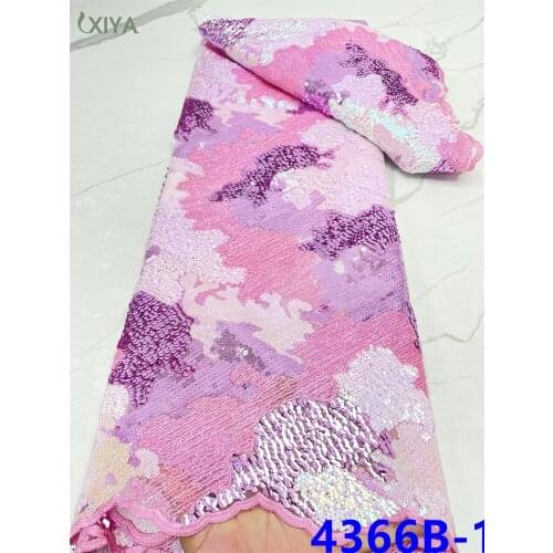 African Sequins Lace Fabrics New Arrivals Lace French Mesh Lace Fabric Nigerian Tulle Lace Fabrics for Wedding Dress APW4366B