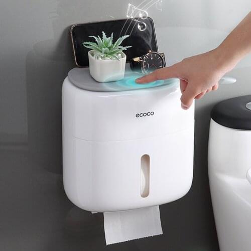 BAISPO Multifunctional Wall Mounted Waterproof Paper Tissue Storage Box Toilet Paper Holder Shelf Bathroom Toilet Accessories