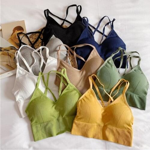 New Lingerie Sexy Cross Back Bra With Chest Pad Wrapped Chest Beautiful Back Anti-Glare Tube Top Strap