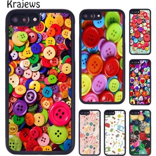 Krajews Sewing Scissors Buttons Phone Case Cover For iPhone 5 6s 7 8 plus X XR XS 11 12 pro max Samsung Galaxy S7 S8 S9 S10 plus