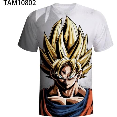 Japan Classic Cartoon Dragon Super Ball T-shirt 3D Printing Summer mens Street Fashion Short Sleeve Top parent-child 100-5xl