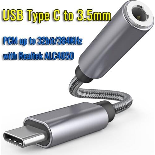 HiFi DAC USB Type C to 3.5mm Headphone Jack Audio Adapter 32bit 384kHz Digital Decoder AUX Converter for iPad Pro S21 Pixel