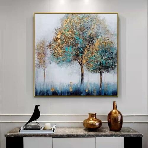 100% Handmade Colorful Trees Forest Abstract Painting Modern Art Picture For Living Room Modern Cuadros Canvas Art High Quality