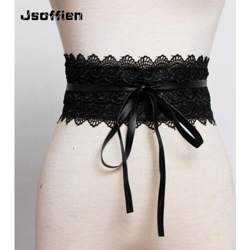 Lace Japanese Kimono Women Flower Waistband Elegant Wide Corset Cummerbunds Princess Dress Belt Yukata Accessory Props