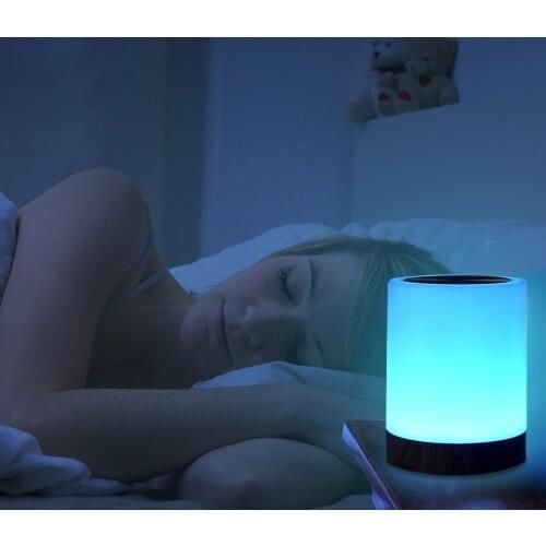 USB Rechargeable LED Touch Control Night Light Smart Dimmer Bedside Table Lamp Dimmable RGB Color Change for Living Room Bedroom