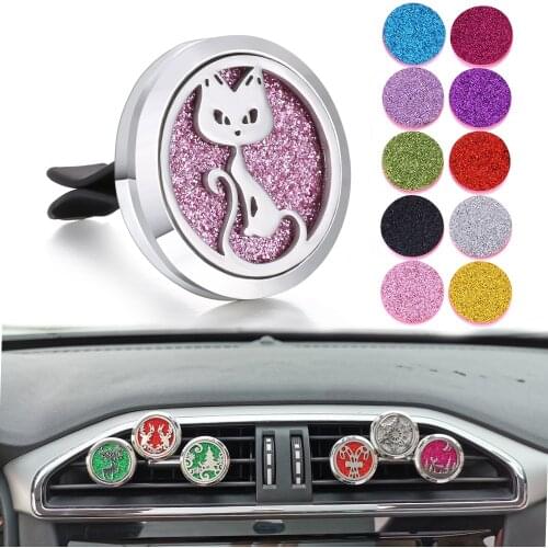 New Car Perfume Diffuser Necklace Car Air Freshener Aromatherapy Essential Oil Car Clip Perfume Locket Aroma Diffuser Pendant
