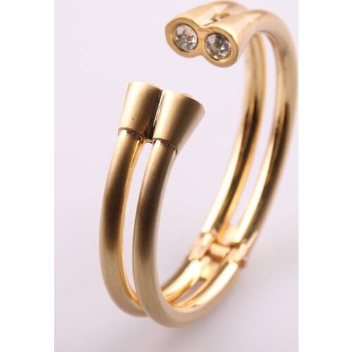 New arrival gold wire drawing plating high quality Free shipping alloy rhinestone dress bangle women cuff bracelet bangle