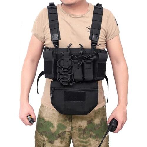 Hunting Tactical Vest Military Molle Tactical Magazine Vest Airsoft CS Outdoor Nylon Military Vest Chest Bullet Clip Pack Pouch
