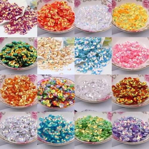 360Pcs 8mm Cup Plum Shape Sequin For Craft 3D Blossom Flower Sequins Paillettes Wedding Decro Women Dress DIY Sewing Accessories