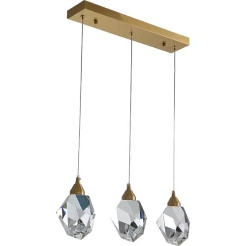 Real Brass LED Pendant Lights Simple Living Room Bedroom Restaurant K9 Crystal Hanging Lamp Modern Home Decor Lighting Fixtures