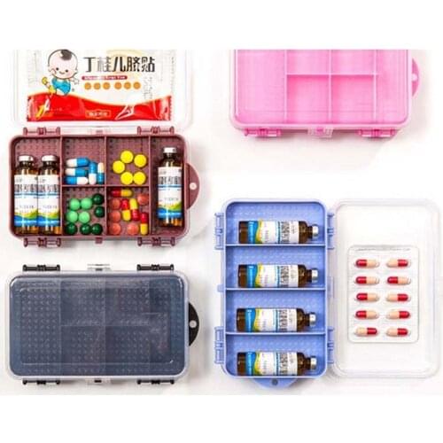 Transparent Three-layers Folding Plastic Pill Box Drawer Ten Lattices Storage Box For Makeup Sundries Stationery Snacks Holder
