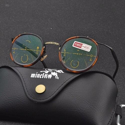 S22105 Europe and the United States retro metal reading glasses frames men and women progressive multi-focus reading glasses FML