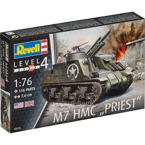 Assembled Tank Model 1/76 American M7 Priest M7 HMC "Priest" Self-propelled Gun 03216 Plastic Kit Building Model