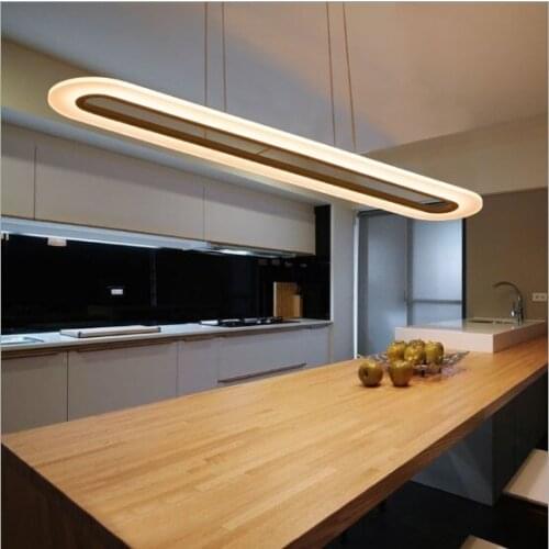 Modern chandelier creative atmosphere LED office learning reading study restaurant bar ultra-thin acrylic long chandelier