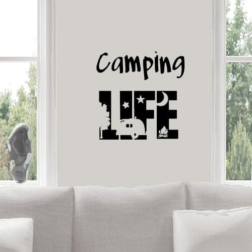 Camping Life Tent Motorhome For Door Window Car Decor Camper Decals Travel Car Decoration Vinyl Art Sticker Mural ph748