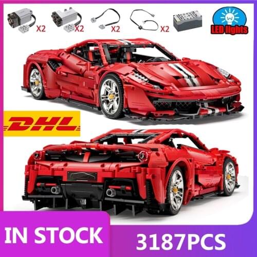 Cada Technical C61042 Super Racing Car Remote Control Sports Vehicle Building Blocks Bricks Motor Power MOC christmas gift