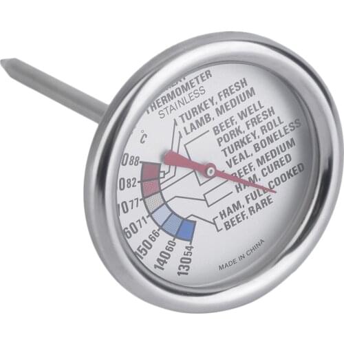 Stainless Steel BBQ Smoker Pit Grill Bimetallic thermometer Temp Gauge with Dual Gage 500 Degree Cooking Tools