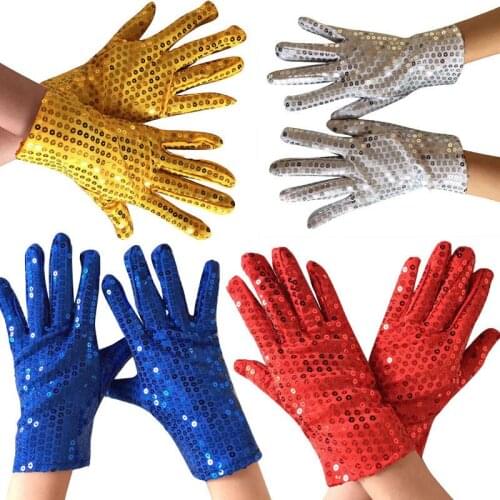 Evening Party Costume Gloves Paillette Gloves Sequins Stage Performance Gloves Dance Shinning Gloves For Men Women