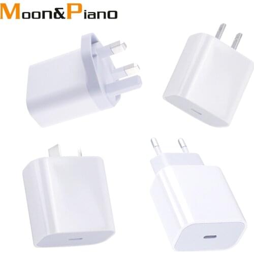 EU UK US AU Charger PD20W Fast Charging Type-c Port Adapter Plug Travel Wall Mobile Phone Chargers High Quality White Color