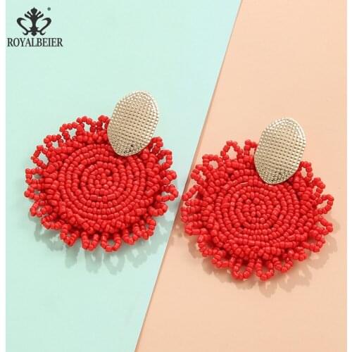 2021 Trend Cute Handmade Yellow Bead Earrings for Women Jewelry Girl Long Hanging Dangle Earring High-quality Natural Decoration