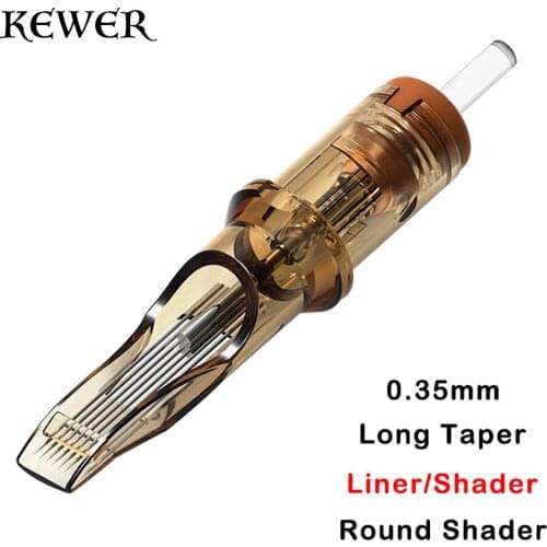 KEWER 20PCS RL/RS/M1/RM Profesional Tattoo Needles Microblading Permanent Makeup Cartridge Needle for Cartridge Machines Grips