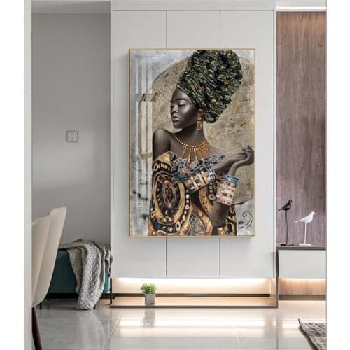 African classical black women graffiti canvas printing art poster Abstract African girl living room home wall decoration