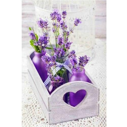 New hot sale cross stitch diamond painting beautiful lavender full circle square AB diamond embroidery home decoration painting