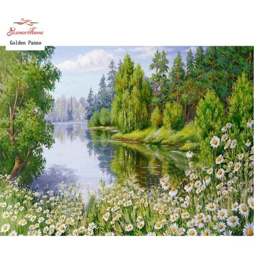 DIY Diamond Embroidery Flowers 5D Nature Scenery Picture Full Square Rhinestones Needlework Hobby Home Decoration 12