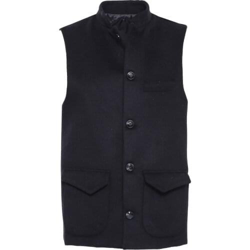 Black Cachet Mandarin Collar Vest