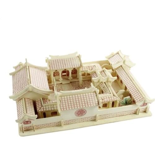 Wooden toy for child Handmade Wooden Jigsaw Puzzle Educational Toys For Children Diy 3d Three-dimensional Toy China Wind