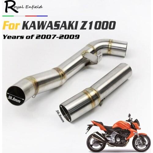 For Kawasaki z1000 2007 2008 2009 Slip-on 51mm Motorcycle Exhaust Middle Link Pipe Stainless Steel Modified Section Adapter