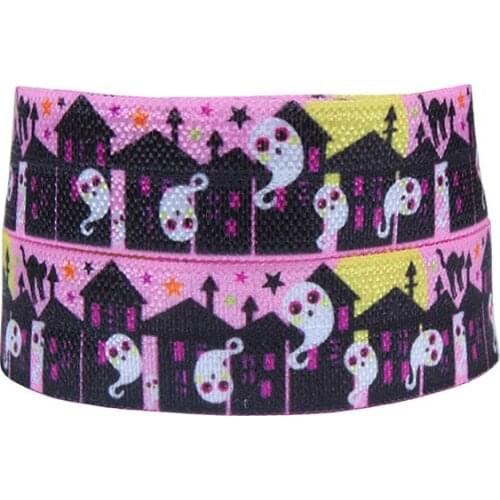 FLRA FOE 5/8 gohst Elastic fold over elastic 100yards roll free shipping halloween foe elastic ribbon