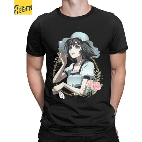 Mayuri Shiina Steins Gate T Shirts Men Pure Cotton Novelty T-Shirt O Neck Tees Short Sleeve Tops Unique