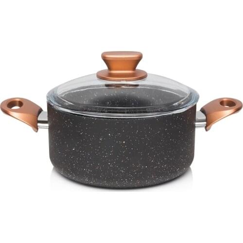 Matt Black Color 26 Cm Granite Deep Cookware
