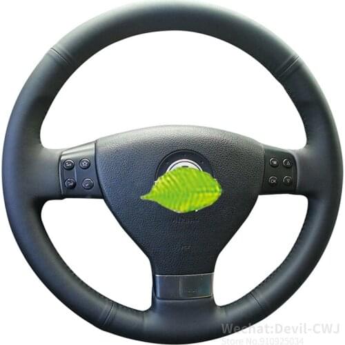 Alcantara leather steering wheel cover For Volkswagen Magotan B6 Lavida POLO hand-sewn grip cover 2007-2011 2008 car interior