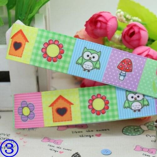 DHK 7/8'' 5yards flower animals printed grosgrain ribbon hair bow diy party decoration OEM Wholesale 22mm C650