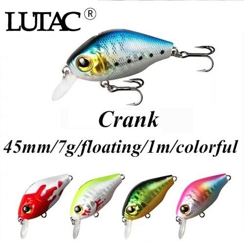 LUTAC hard bait mini crankbait fishing lures 45mm/7g BKK hook artificial bait fish bait