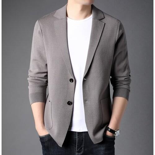 Mens cardigan spring and autumn style with pocket Fashion Button sweater, work clothes sweater coat