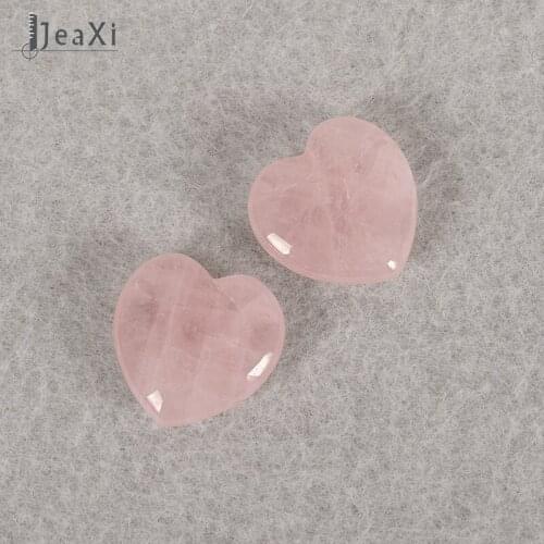 25*25*10mm Natural Crystal Heart-shaped Stone Rose quartz Gemstone love Stone Crystal Healing Chakra Reiki Craft decor