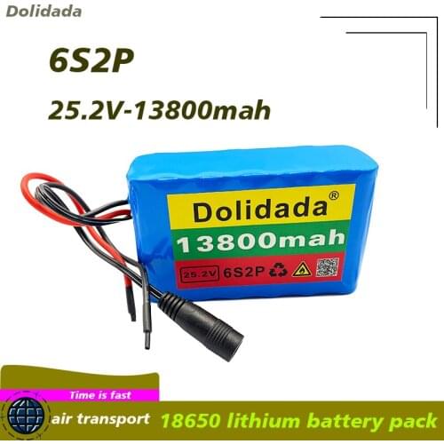 New 6s2p 25.2V 13800mah 18650 battery pack 25.2v 13800mah elettrico della bicicletta batteria con BMS