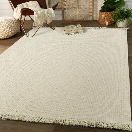 Extreme Poverty Wind Solid Color Handmade Woven Living Room Carpet Summer Beige Minimalist Bedroom Bedside Blanket