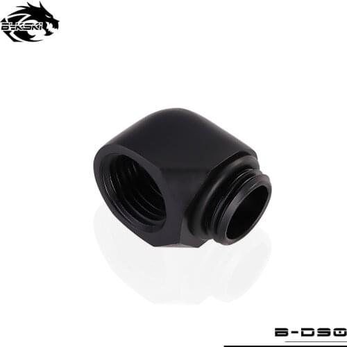 BYKSKI Black White Silver Gold G1/4'' Thread 90 Degree Fitting Adapter Water Cooling Adaptors Thread Length 10MM B-D90