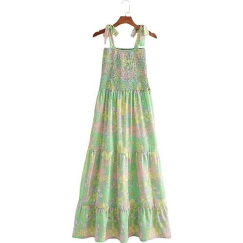 Summer Women Dress Fashion High Waist Slimming Elastic Wrap Chest Bow Knot Suspender Dress New Ladies Sleeveless Long Dresses