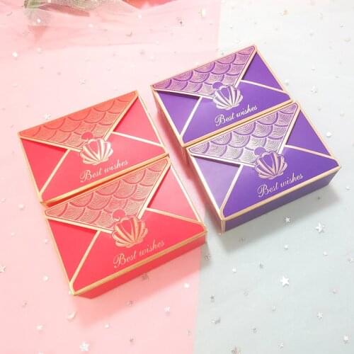 European style wedding Favors candy box 2020 new Envelopes gift box packaging Blue shell Baby Shower Chocolate Paper Gift Box