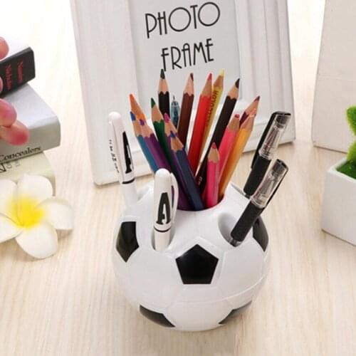 Supplies Pen Pencil Holder Football Shape Toothbrush Holder Desktop Rack Table Home Decoration Student Gifts Soccer Shape Tool